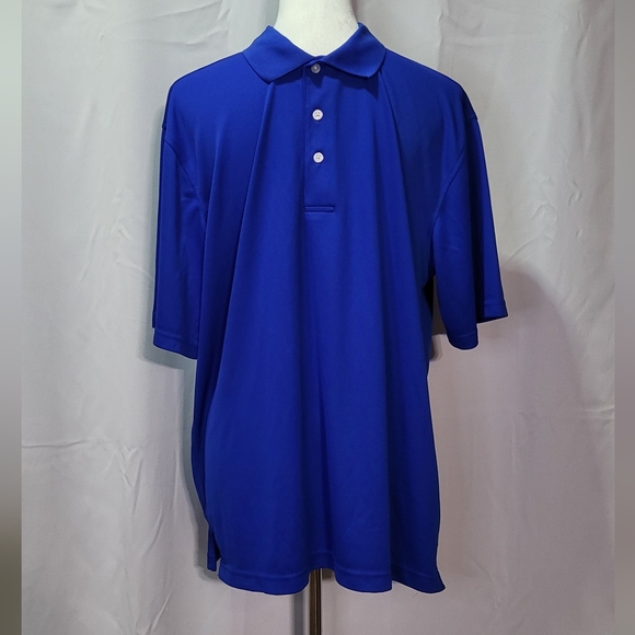 George Men's Royal "Spice" Checkered Polo Shirt Short Sleeve Size Large (42-44) - Picture 1 of 5